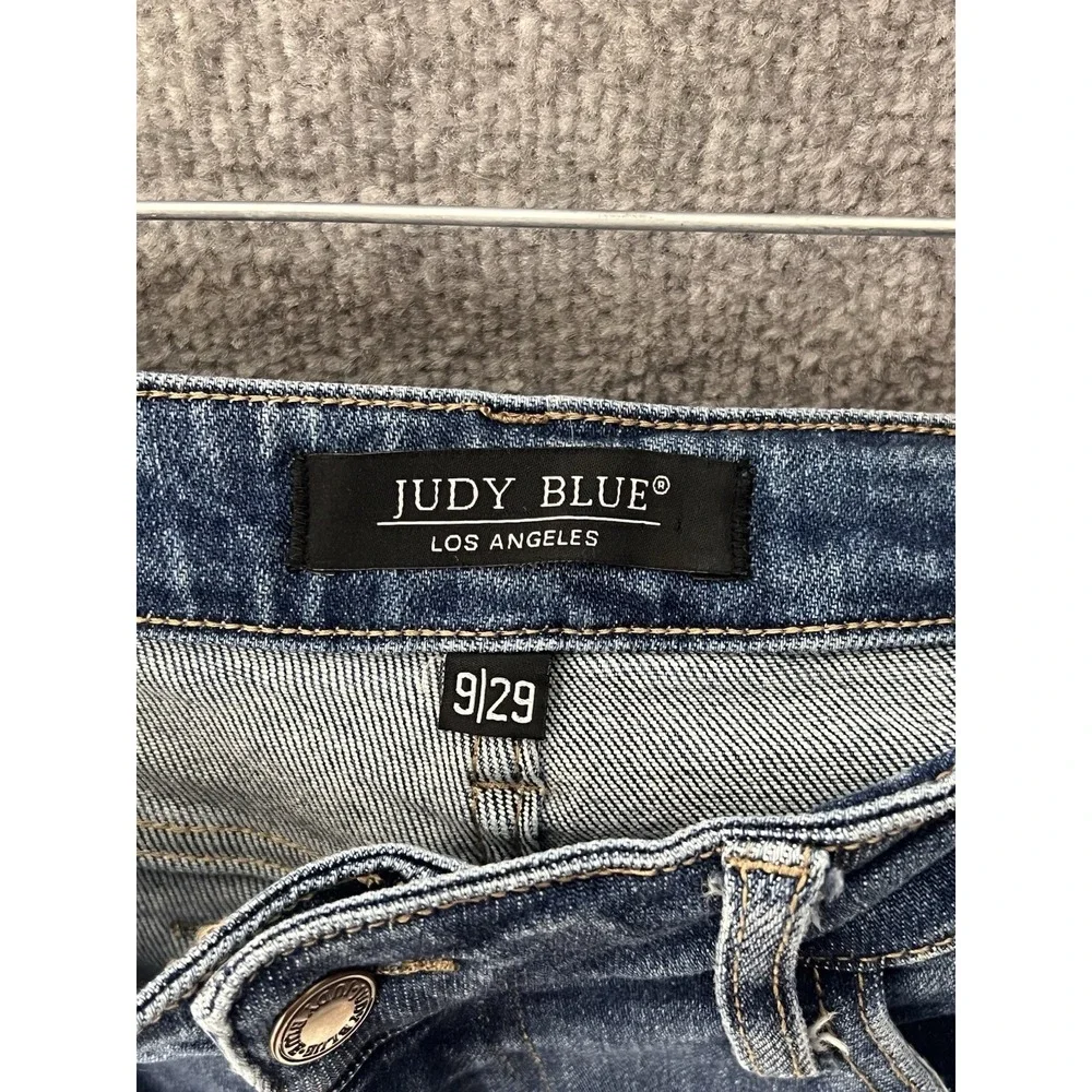 Judy Blue High Rise Boyfriend Jeans Juniors Size 9/29 Blue Distressed Stretch